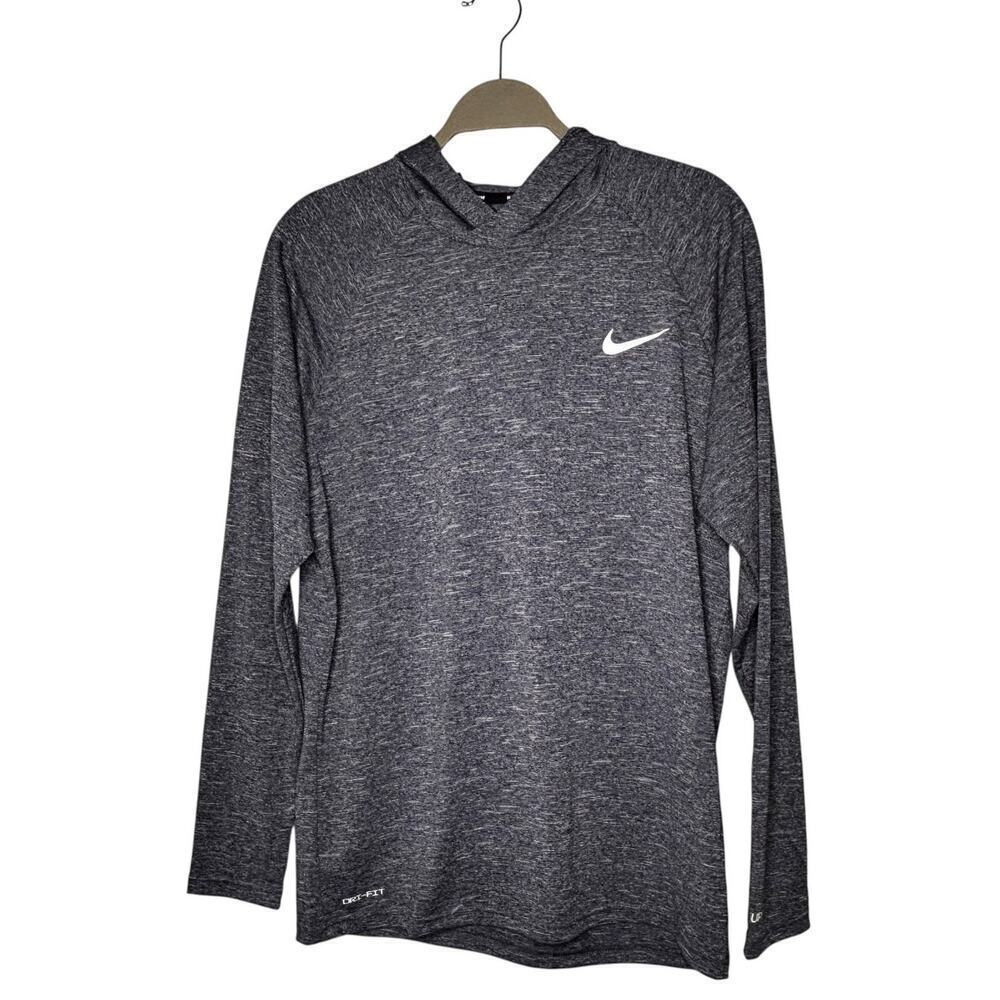 Nike Swim Pullover DriFit Hoodie Heathered Gray Size Medium - Picture 6 of 6